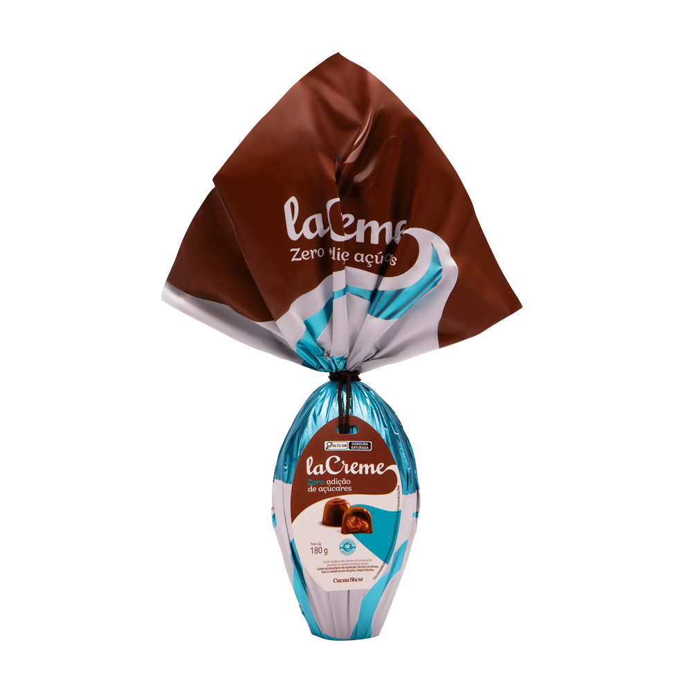 Ovo de Páscoa laCreme ao Leite Zero Adição de Açúcar 180g