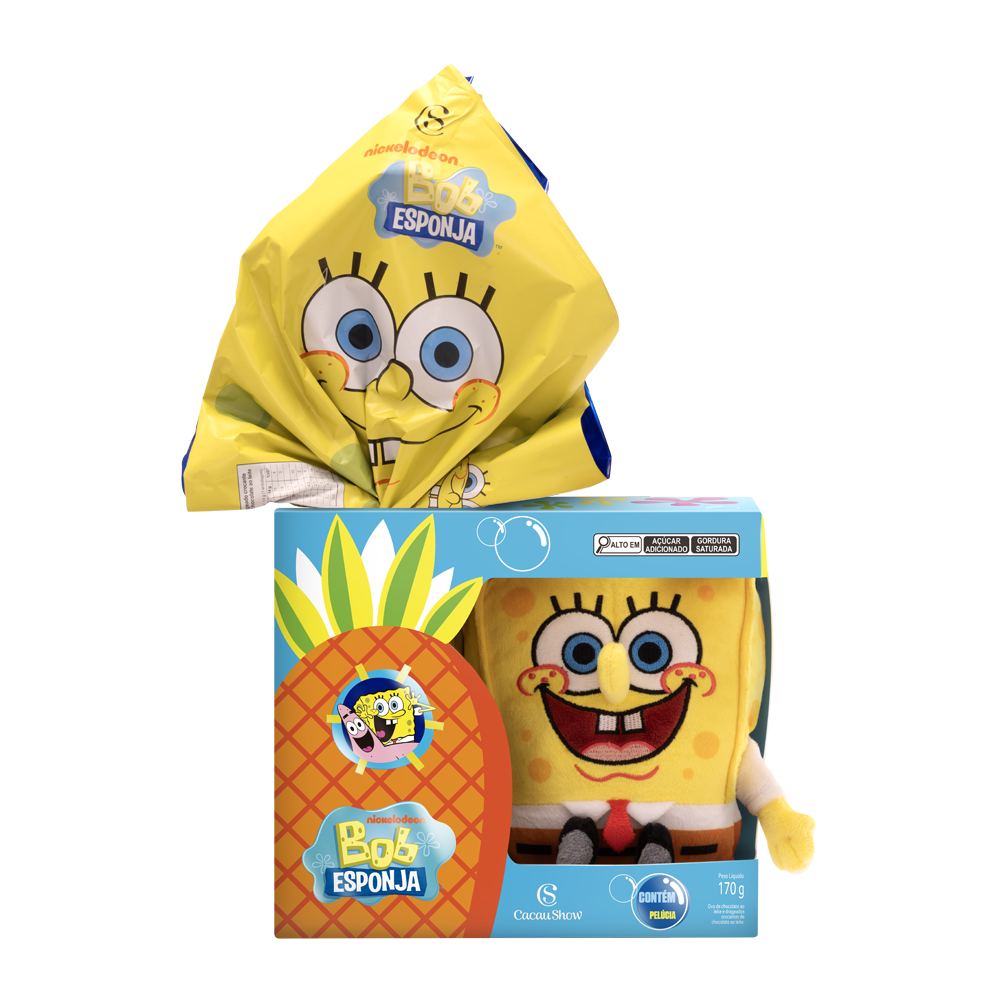 Ovo de Páscoa Pelúcia Bob Esponja 170g